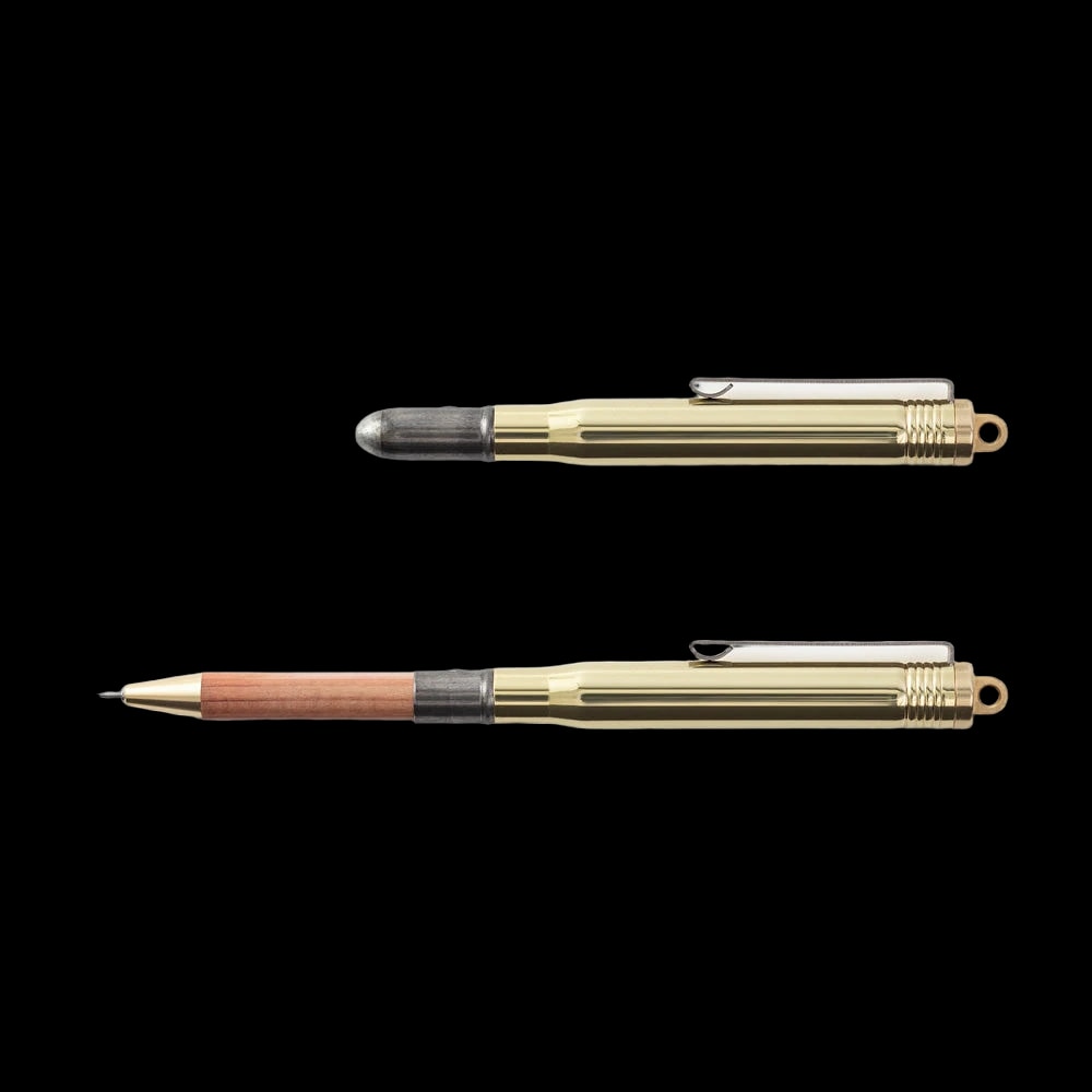 TRAVELER'S COMPANY solid brass ballpoint pen.