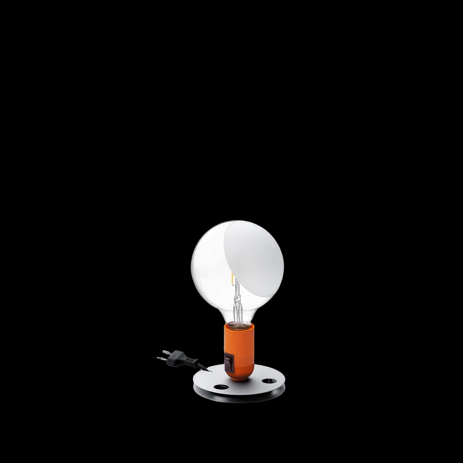 Flos Lampadina table lamp in orange by Achille Castiglioni.